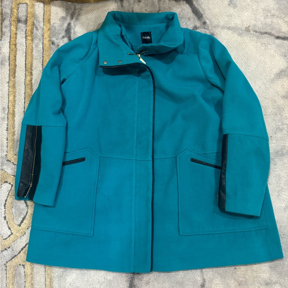 Rafaellas women’s suede turquoise jacket size 2x